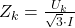 Z_k = \frac{U_k}{\sqrt{3} \cdot I}